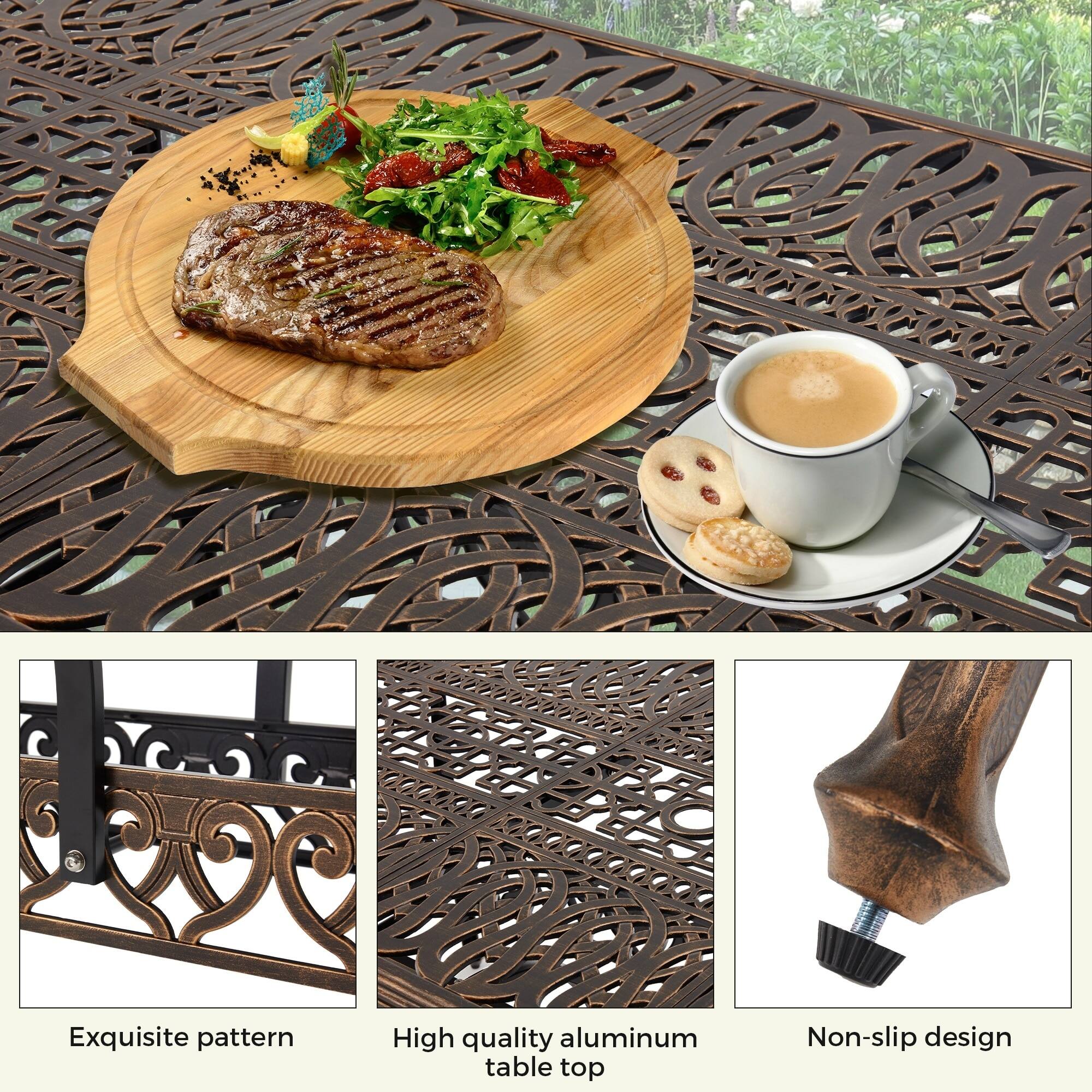 Exquisite pattern  
High quality aluminum table top  
Non-slip design