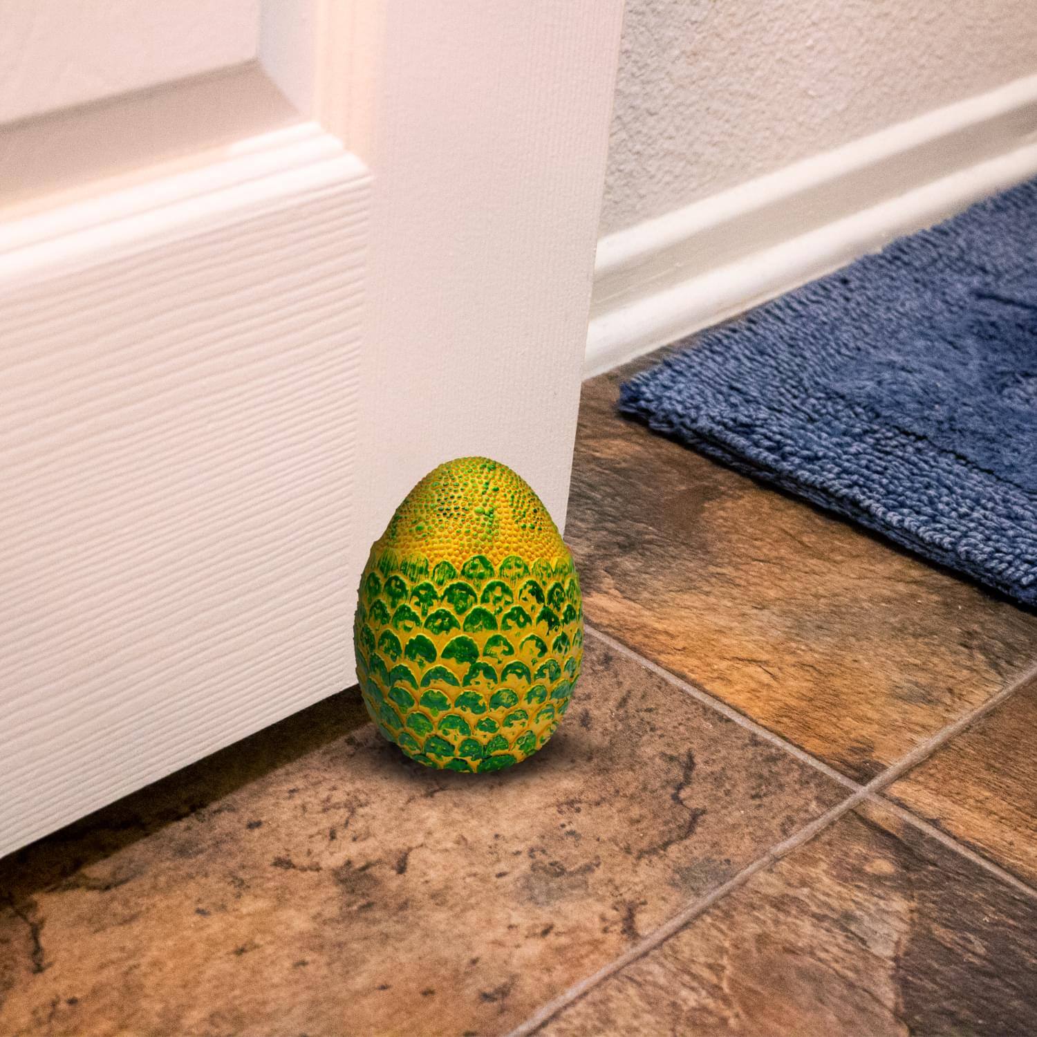 Alt View 2. Toynk - Dragon Egg Paperweight Replica | Solid Resin 4.5-Inch | Fleece Pouch | Green - Green.