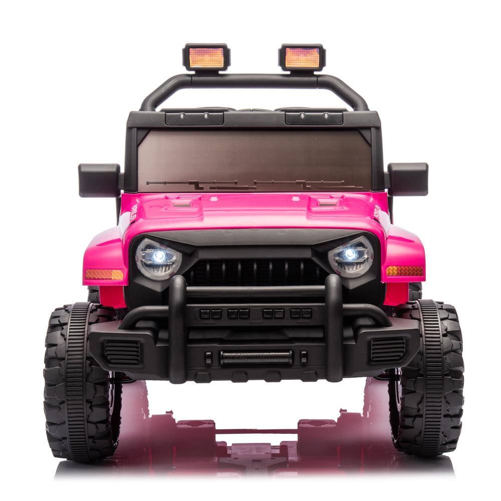 Alt View 2. BreeBe - 12V Kids Electric ride on Car w/ Remote Control, Dual Drive, 4-Wheel Suspension, Music, Bluetooth, Headlights, Age 2–4 - Pink.