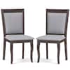 Front. Costway - Wood Dining Chairs Set of 2 with Rubber Wood Frame Padded Seat High Backrest - Brown.