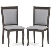 Costway Wood Dining Chairs Set of 2 with Rubber Wood Frame Padded Seat High Backrest - Brown - Front_Zoom