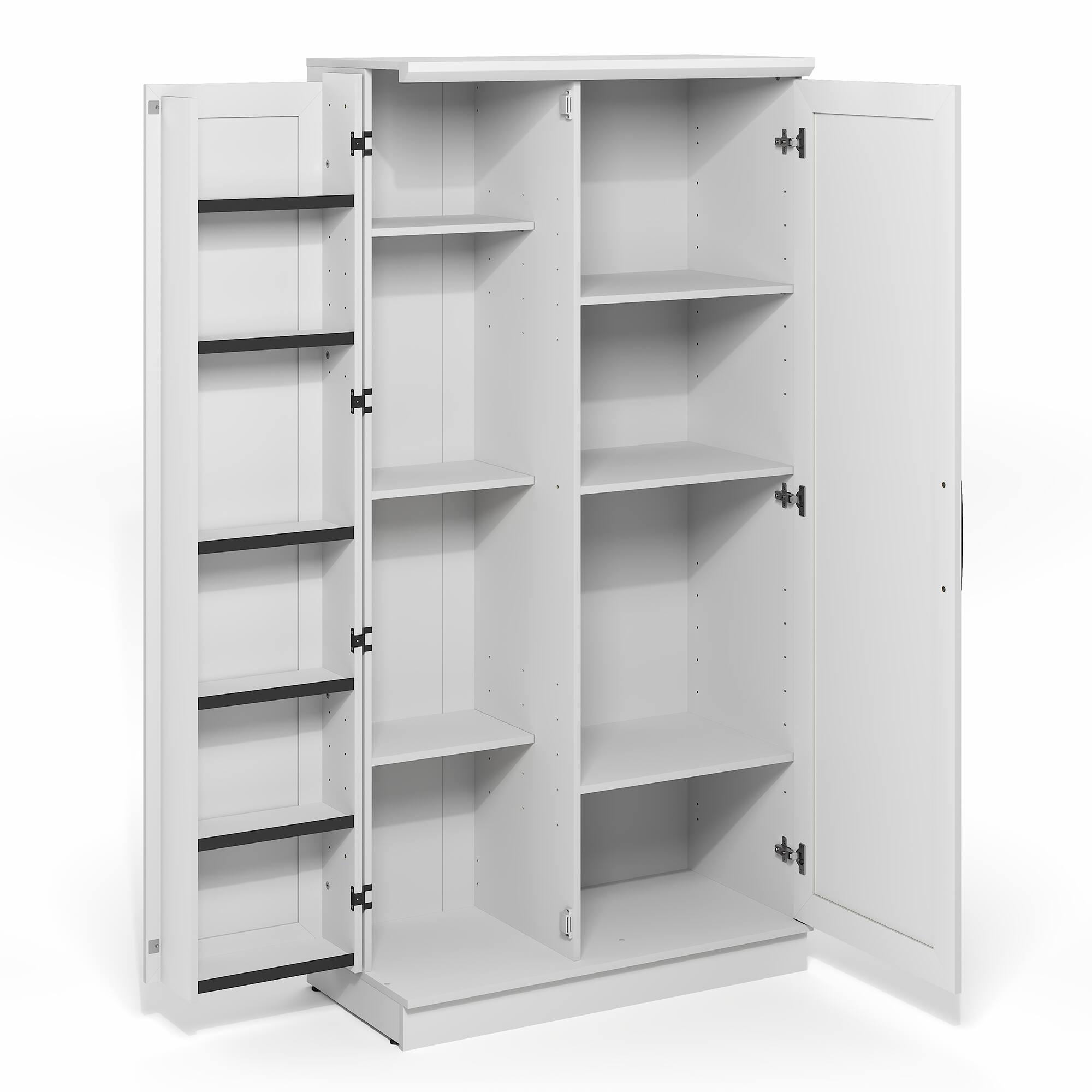Alt View 8. Furinno - Robin Multipurpose Storage Cabinet, Pantry Cabinet, Kitchen Cabinet with 2 Doors, 71 H - White.