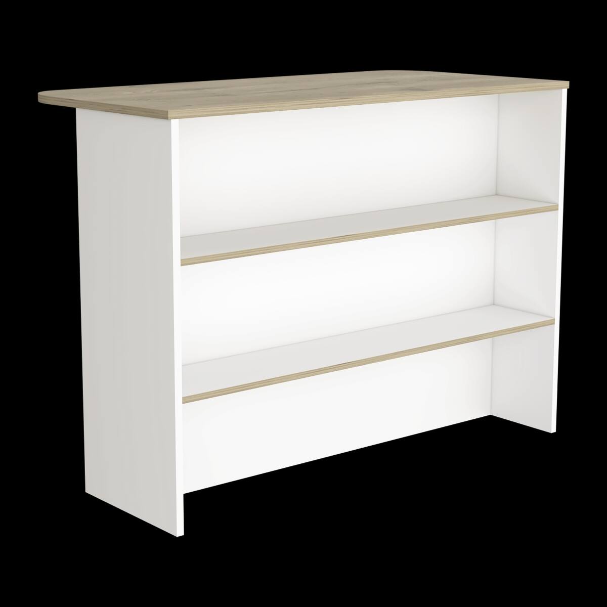 Alt View 1. Loheer - Loheer Modern Rectangular Kitchen Island with 47 Inch Workstation and 2-Tier Shelf Multi Color - Multi.