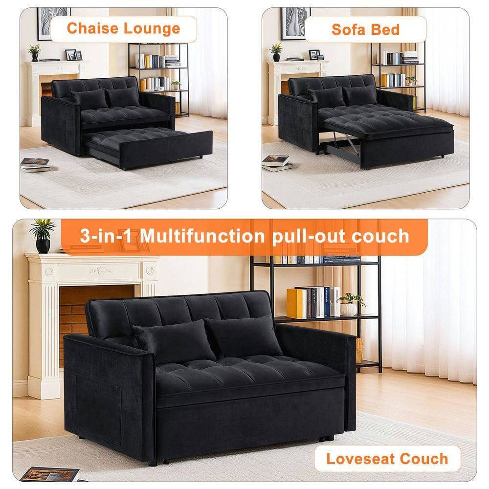 Chaise Lounge Sofa Bed 3-in-1 Multifunction pull-out couch Loveseat Couch