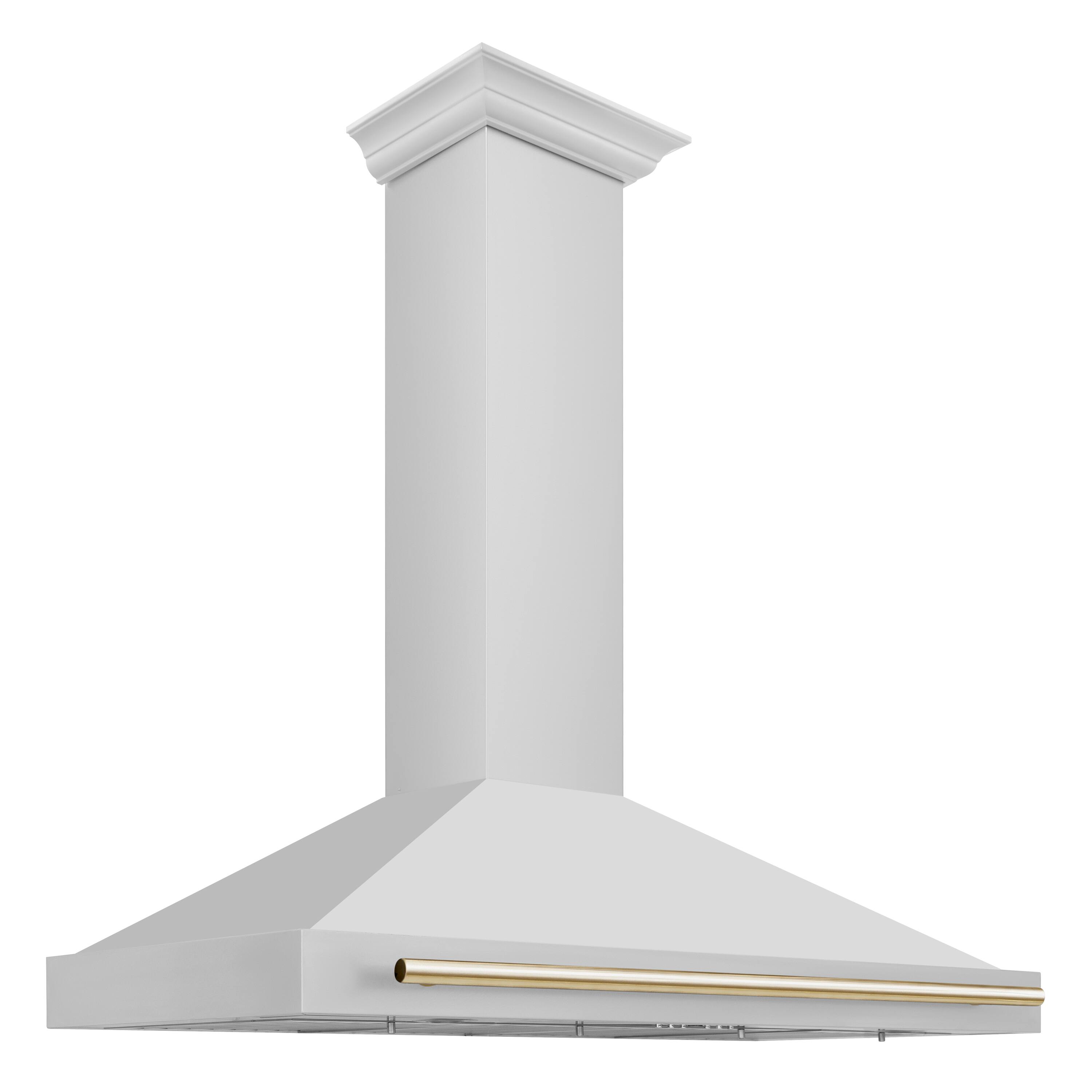 Back. ZLINE - 48 in. Autograph Edition Convertible Stainless Steel Range Hood with Stainless Steel Shell and Polished Gold Accents - Stainless steel.