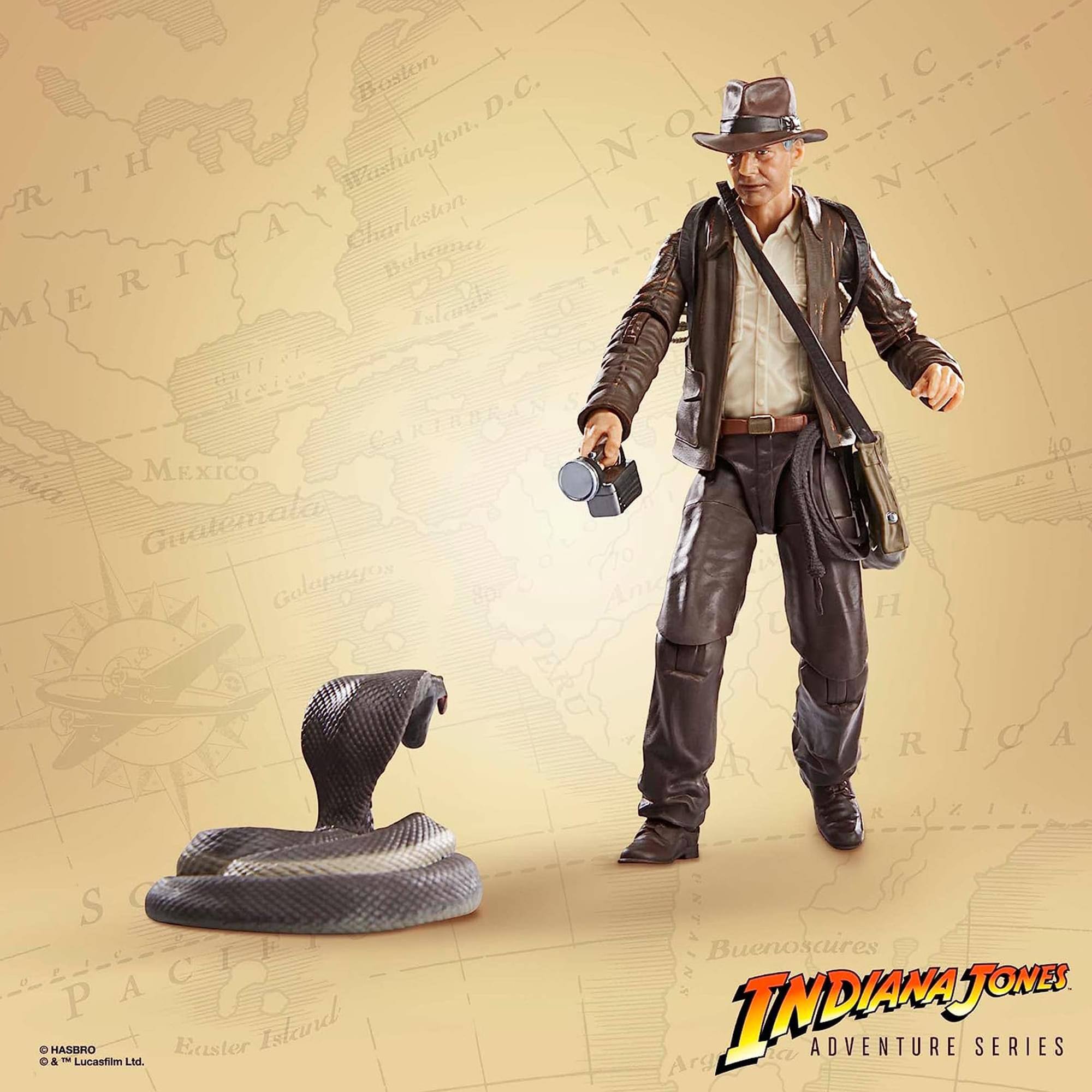 Boston  
Washington D.C.  
Charleston  
Bahamas  
Mexico  
Guatemala  
Galapagos  
Easter Island  
Buenos Aires  
Brazil  
Caribbean  
Pacific  
North America  
South America  
Hasbro  
© & ™ Lucasfilm Ltd.  
Indiana Jones Adventure Series