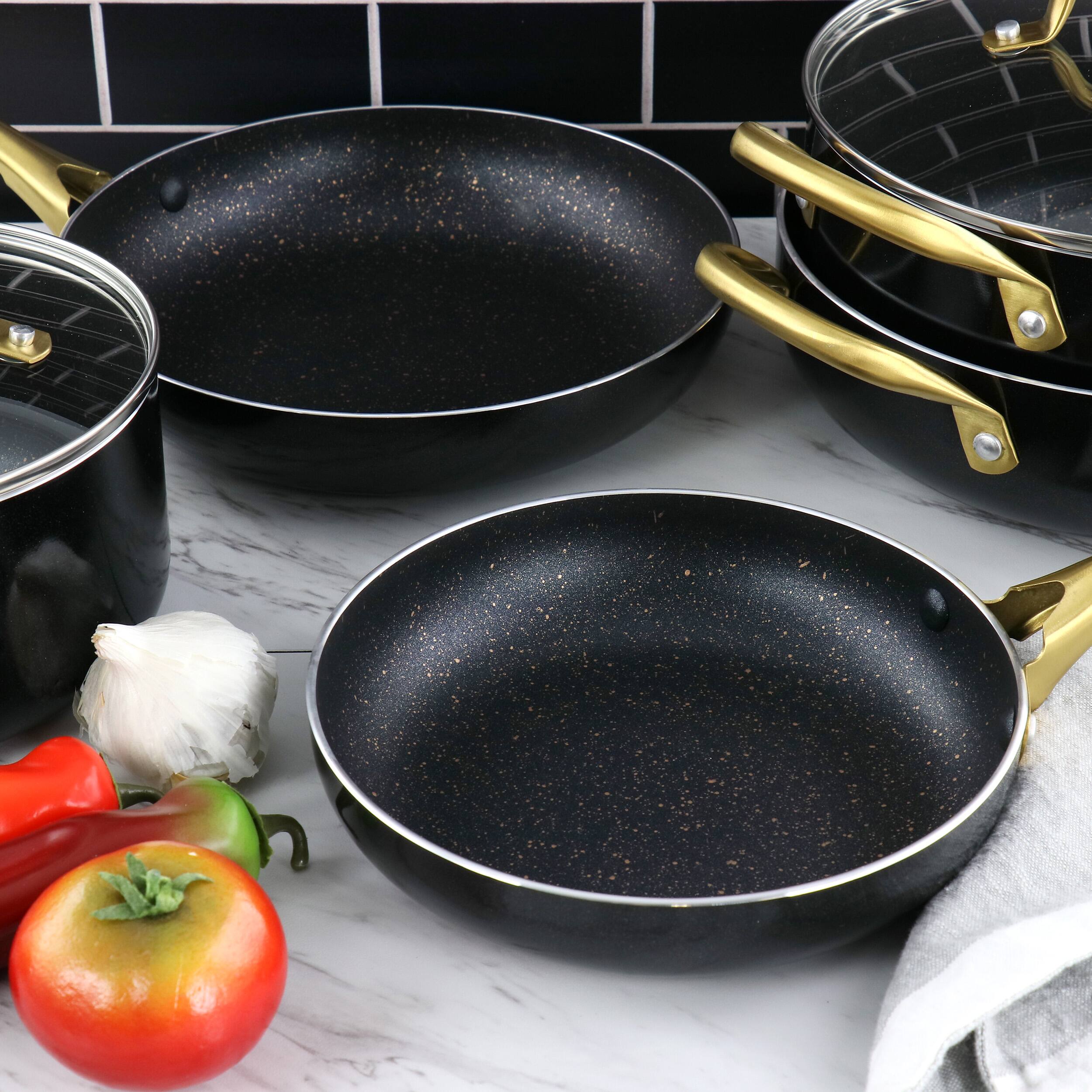 Alt View 7. Gibson - Gibson Home Ellsworth 12 Piece Aluminum Nonstick Cookware Set - Black.