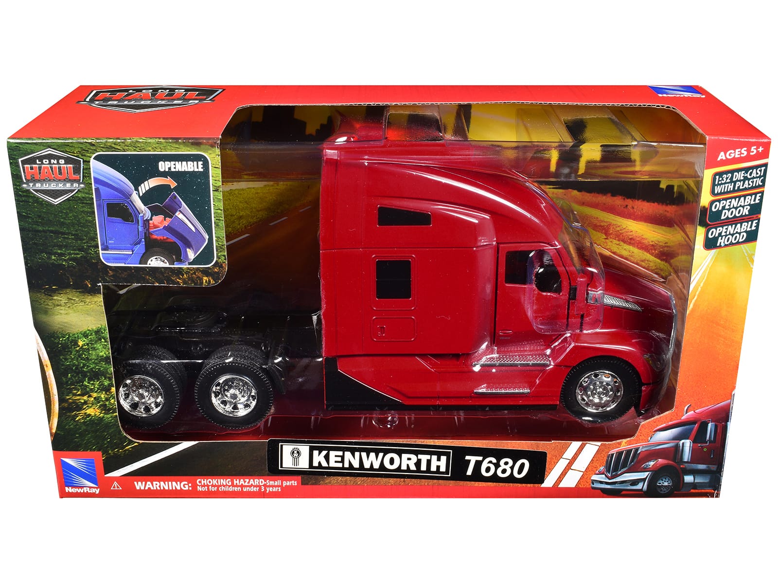 "Kenworth T680 Truck Tractor Red ""Long Haul Truckers"" Series 1/32 Diecast Model by New Ray" price history on PriceWatchPro