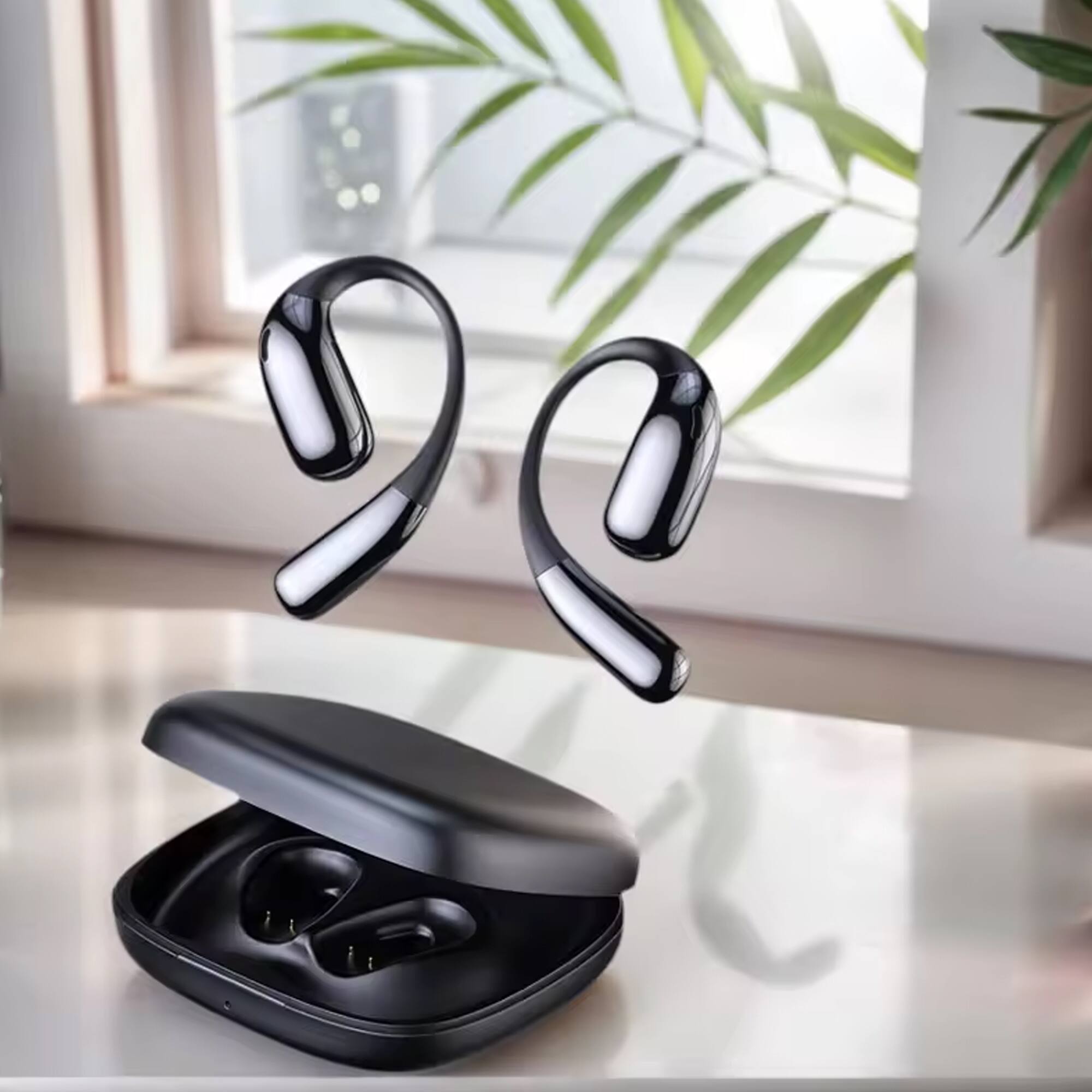 Alt View 4. YONWAY - Wireless Bluetooth Earbuds, Ear Hook Style Translation Earbuds Support 147 languages with Charging Case.