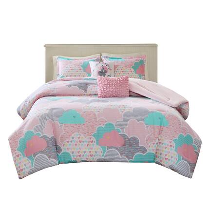 Front. Gracie Mills - Gracie Mills Eowyn Cotton Printed Comforter Set - Pink.