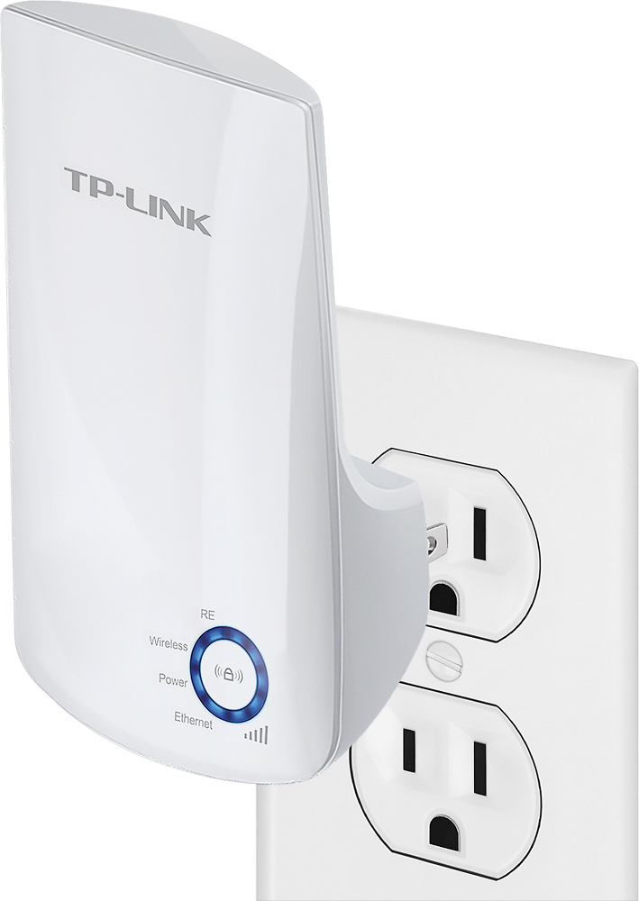 Angle View: TP-Link - N300 Wi-Fi Range Extender with Ethernet Port - White