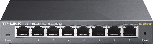 TP-LINK - 8-Port 10/100/1000 Mbps Gigabit Smart Ethernet Metal Switch - Gray - Larger Front