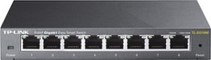 TP-Link - 8-Port 10/100/1000 Mbps Gigabit Smart Ethernet Metal Switch - Gray - Front_Zoom