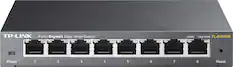 Front. TP-Link - 8-Port 10/100/1000 Mbps Gigabit Smart Ethernet Metal Switch - Gray.