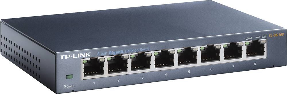 Angle. TP-Link - 8-Port 10/100/1000 Mbps Gigabit Ethernet Metal Switch.