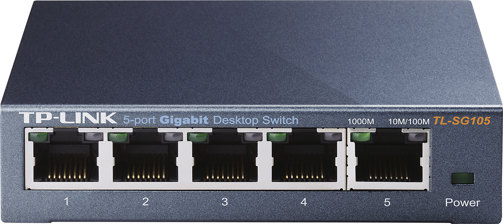 Best Buy: TP-Link 5-Port 10/100/1000 Mbps Gigabit Ethernet Metal Switch  Black TL-SG105