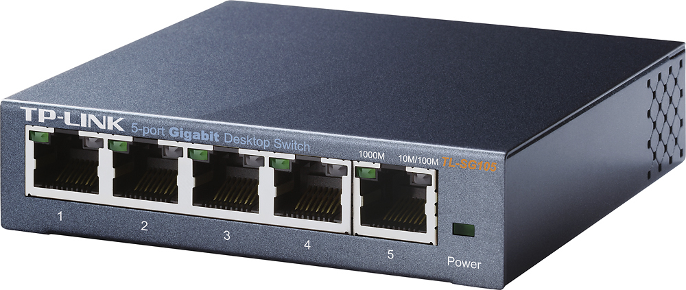 Switch Gigabit TP-Link 10/100/1000 5-Port Best TL-SG105 Black Ethernet Mbps Metal Buy: