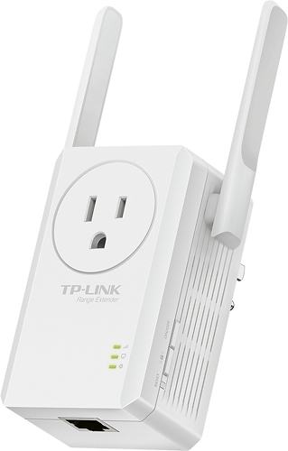  TP-Link - Wireless N300 Wi-Fi Range Extender with AC Passthrough - White