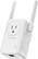 Front. TP-Link - Wireless N300 Wi-Fi Range Extender with AC Passthrough - White.