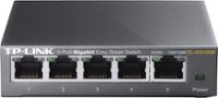 Front. TP-Link - 5-Port 10/100/1000 Mbps Gigabit Smart Ethernet Metal Switch - Gray.