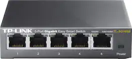 TP-Link - 5-Port 10/100/1000 Mbps Gigabit Smart Ethernet Metal Switch - Gray