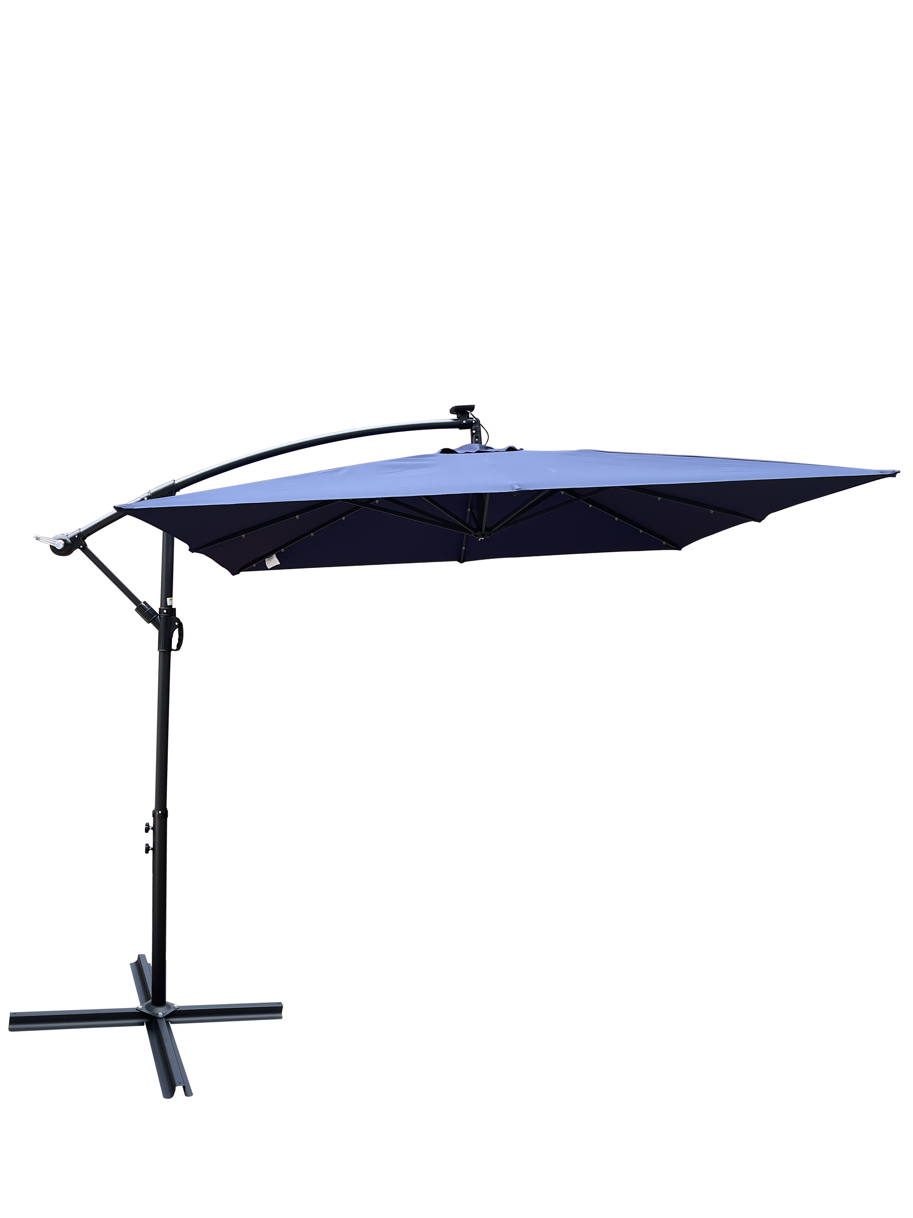 Back. Loheer - Loheer Square Solar Patio Umbrella LED Lighted Sun Shade Waterproof Market Umbrella with Crank and Cross Base.