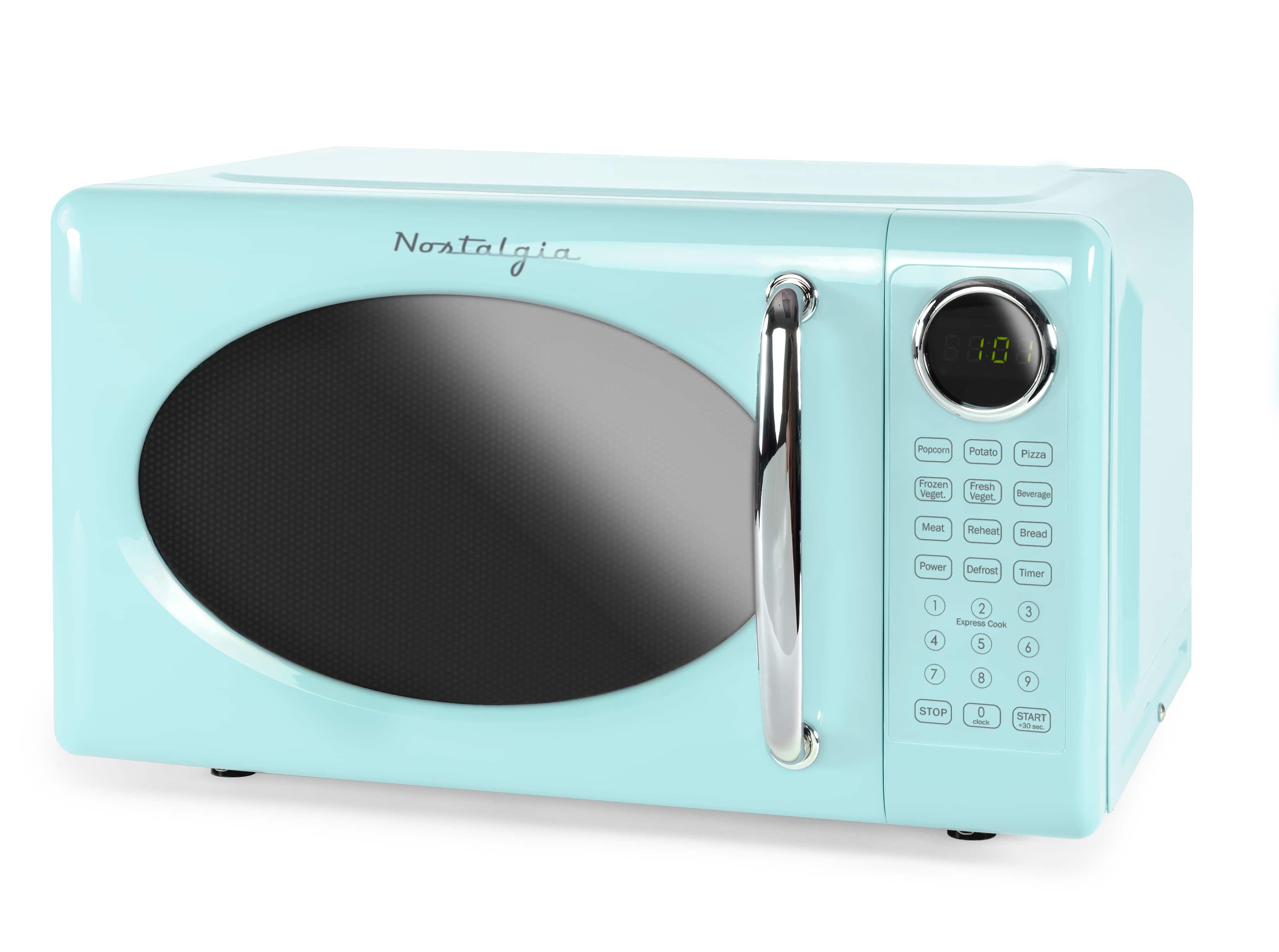 Nostalgia - Retro 0.7 cu. ft. 700-Watt Countertop Microwave - Aqua