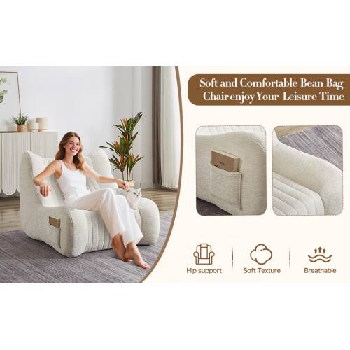 Soft and Comfortable Bean Bag Chair enjoy Your Leisure Time  
Hip support  
Soft Texture  
Breathable