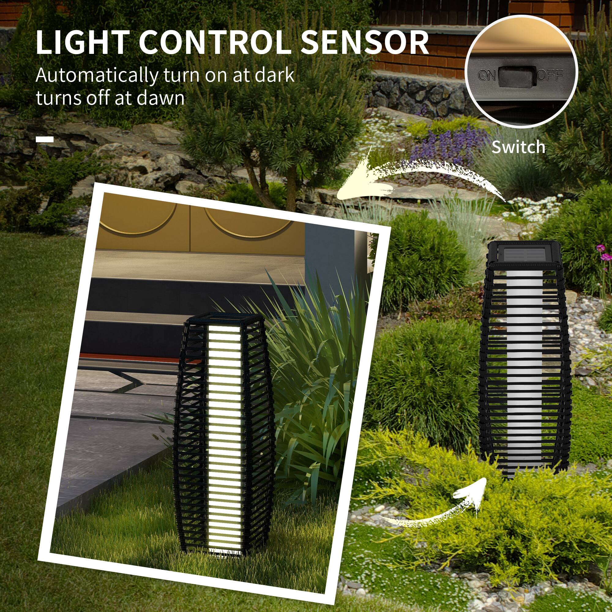 LIGHT CONTROL SENSOR  
Automatically turn on at dark  
turns off at dawn  

ON OFF Switch