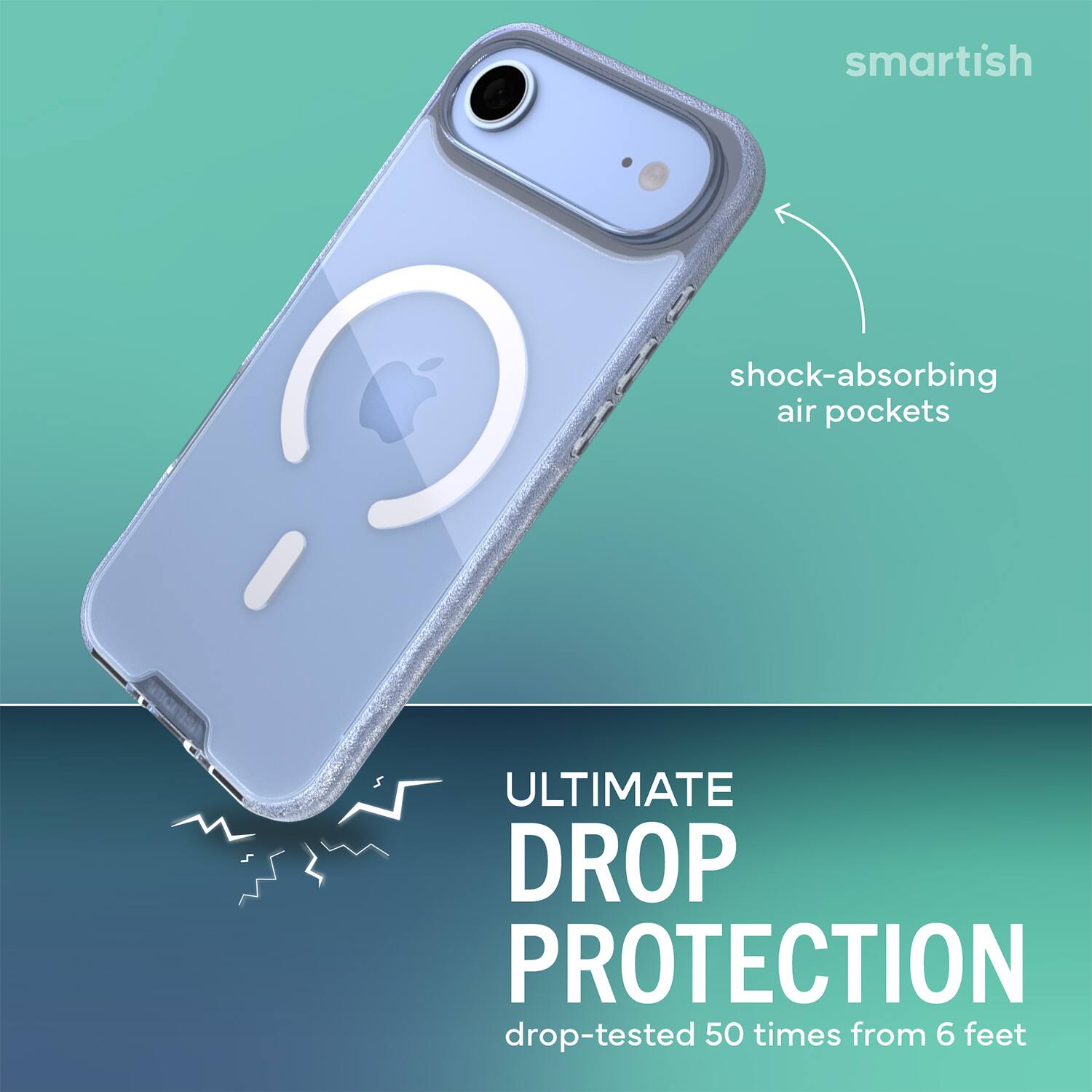 smartish  
shock-absorbing air pockets  
ULTIMATE DROP PROTECTION  
drop-tested 50 times from 6 feet