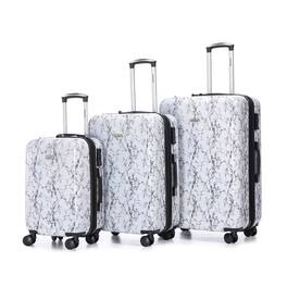 LOVMOR - 3-Piece Luggage Set 20/24/28" - White+gray