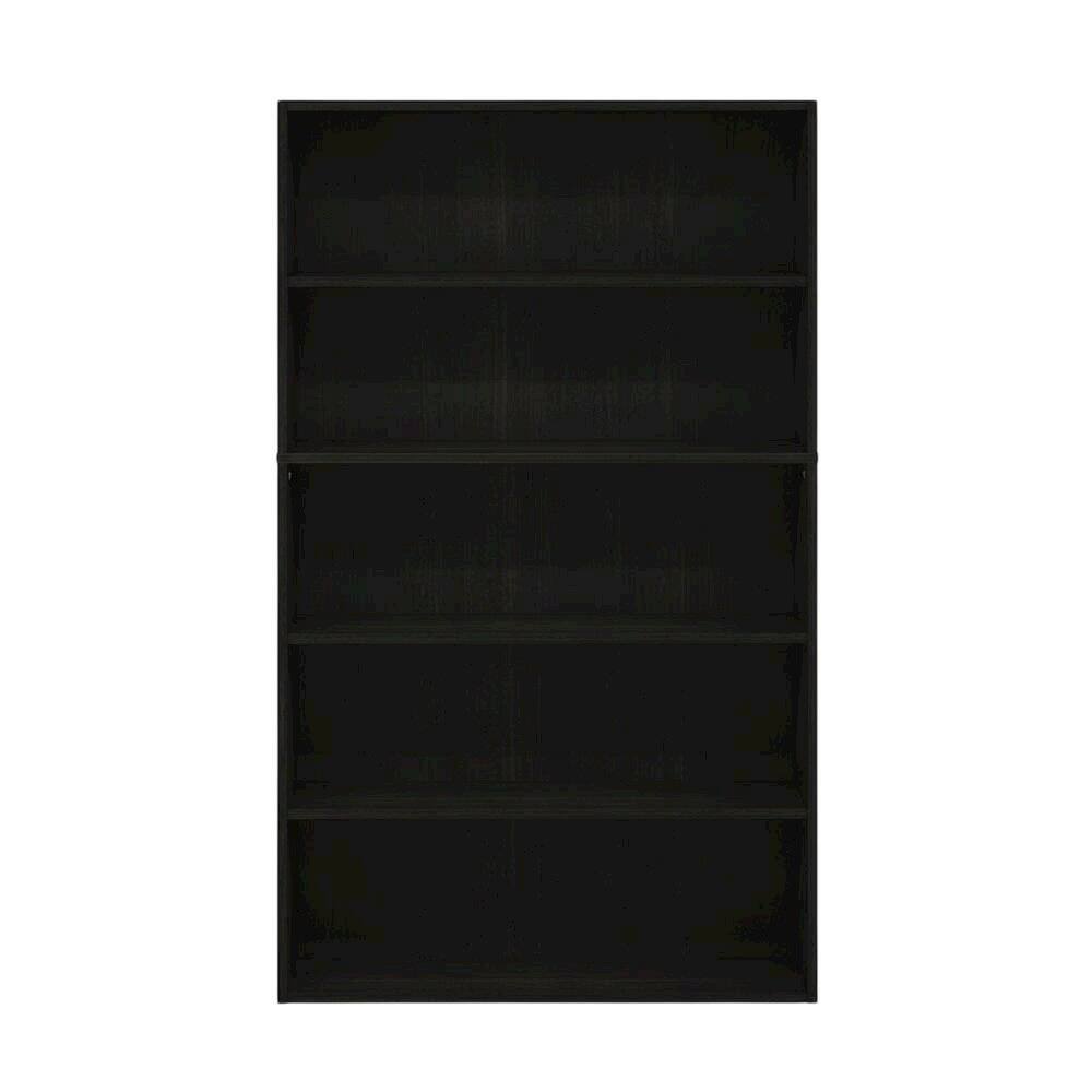 Back. FurniFact - Espresso 5-Tier Open Shelf Bookcase with Sturdy Wood Construction - Espresso.