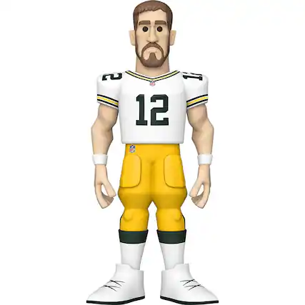 Front. Funko - Green Bay Packers NFL Funko Gold 12 Inch Vinyl Figure | Aaron Rodgers CHASE - Gold.