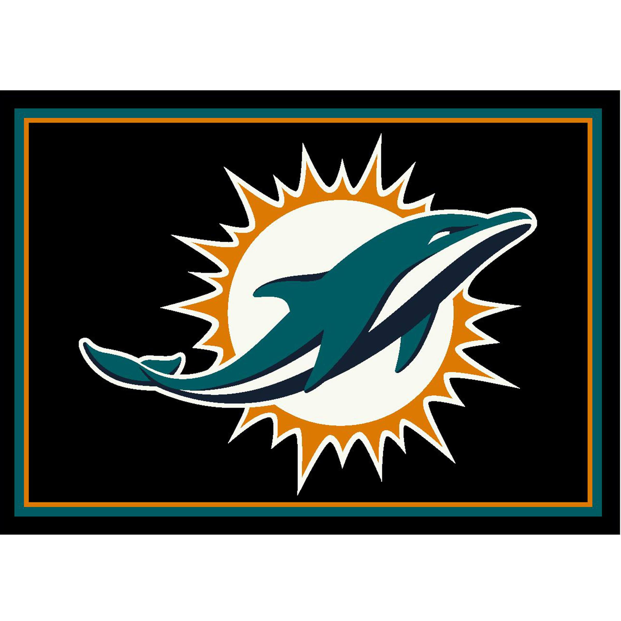 Alt View 1. Imperial - Miami Dolphins 7'8'' x 10'9'' Spirit Rug - Black.