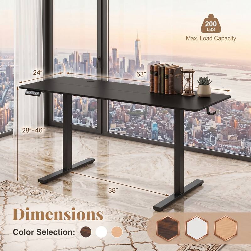 200 LBS Max. Load Capacity  
24" 63" 28"-46" 38"  
Dimensions  
Color Selection: