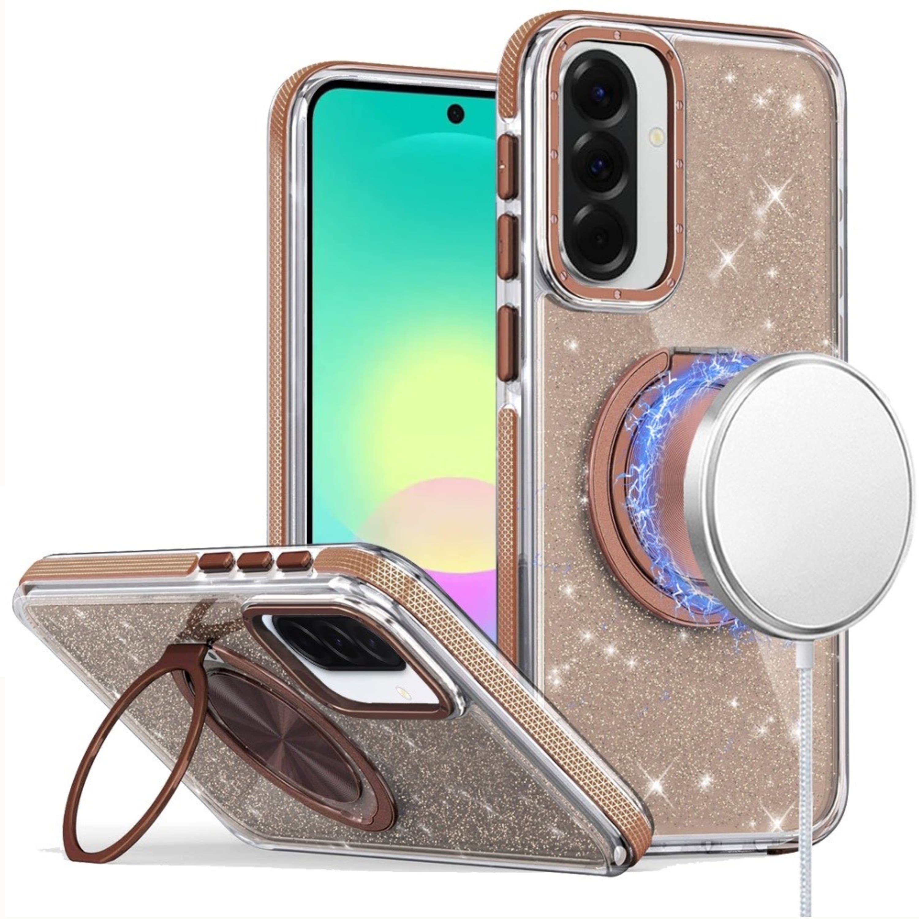 Kitcheniva - Glitter Shockproof Protective Cover With Tempered Glass For Samsung A27 5G - Gold price history on PriceWatchPro