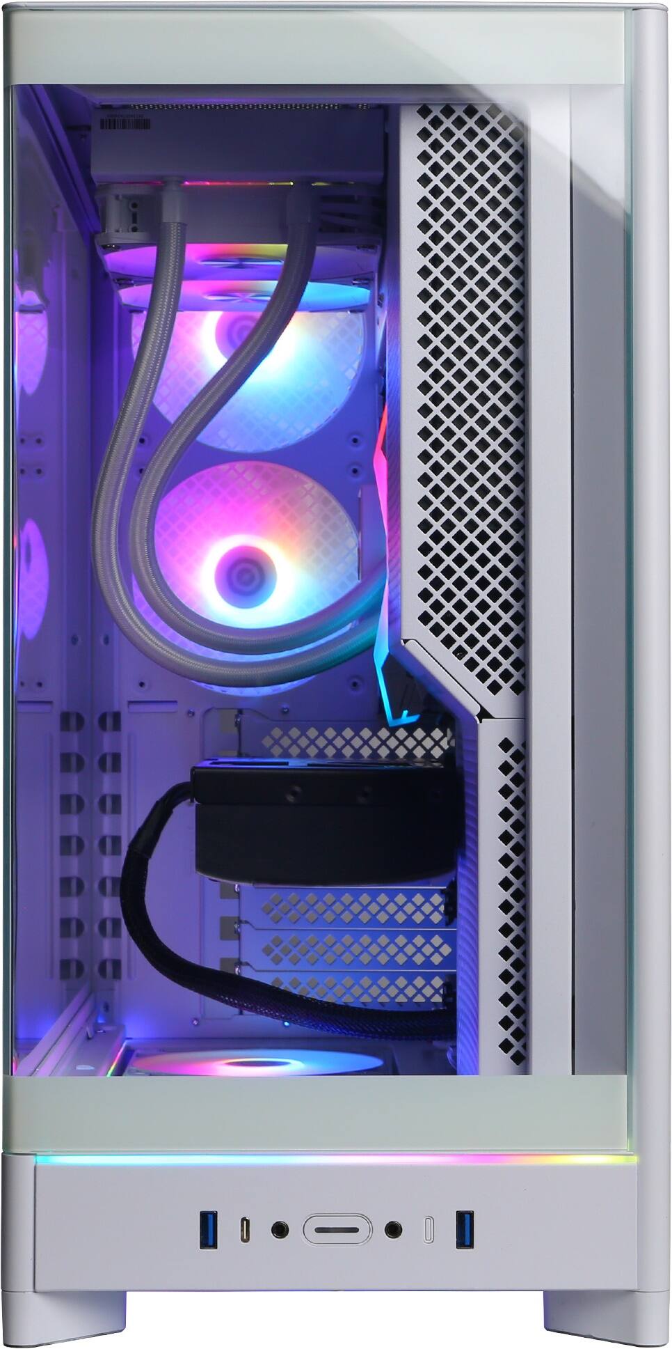 Angle. CyberPowerPC - Gaming Desktop - Intel Core i7-14700F - NVIDIA GeForce RTX 5070 Ti 16GB - 32GB DDR5 - 2TB PCIe 4.0 SSD - White.