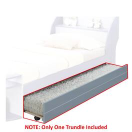 Manhattan Lane - Transitional Style Wooden Trundle Bed with Caster Wheels - Gray