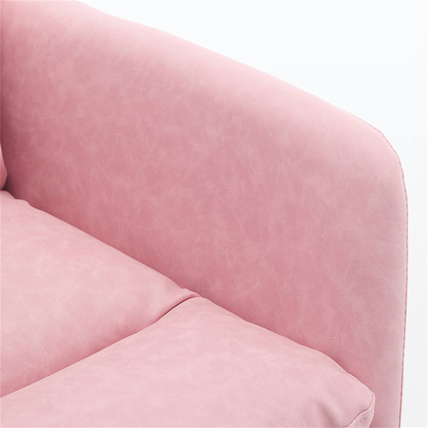 Alt View 7. Forest'nSky - Pink Artificial Leather Office Chair, Height-Adjustable with Black Base for Home & Office - Pink.