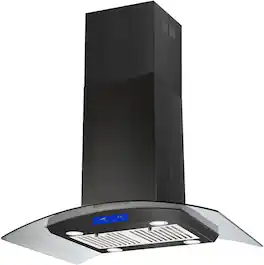 Akoasm - 36 inches - Externally Vented - Island Range Hood - Black