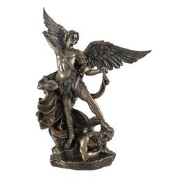 Veronese Design - Bronzed St. Michael Defeating Lucifer Statue 10 In - Bronze