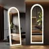 Front. Bestier - Bestier 20 x 63 Inches 3 Color Lighting Standing Mirror, Floor Standing Mirror with LED Lights - White.