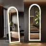 Bestier - 20 x 63 Inches 3 Color Lighting Standing Mirror, Floor Standing Mirror with LED Lights - White