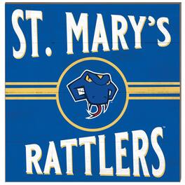 Jardine - St. Mary's University Rattlers 10'' x 10'' Retro Team Sign - Blue