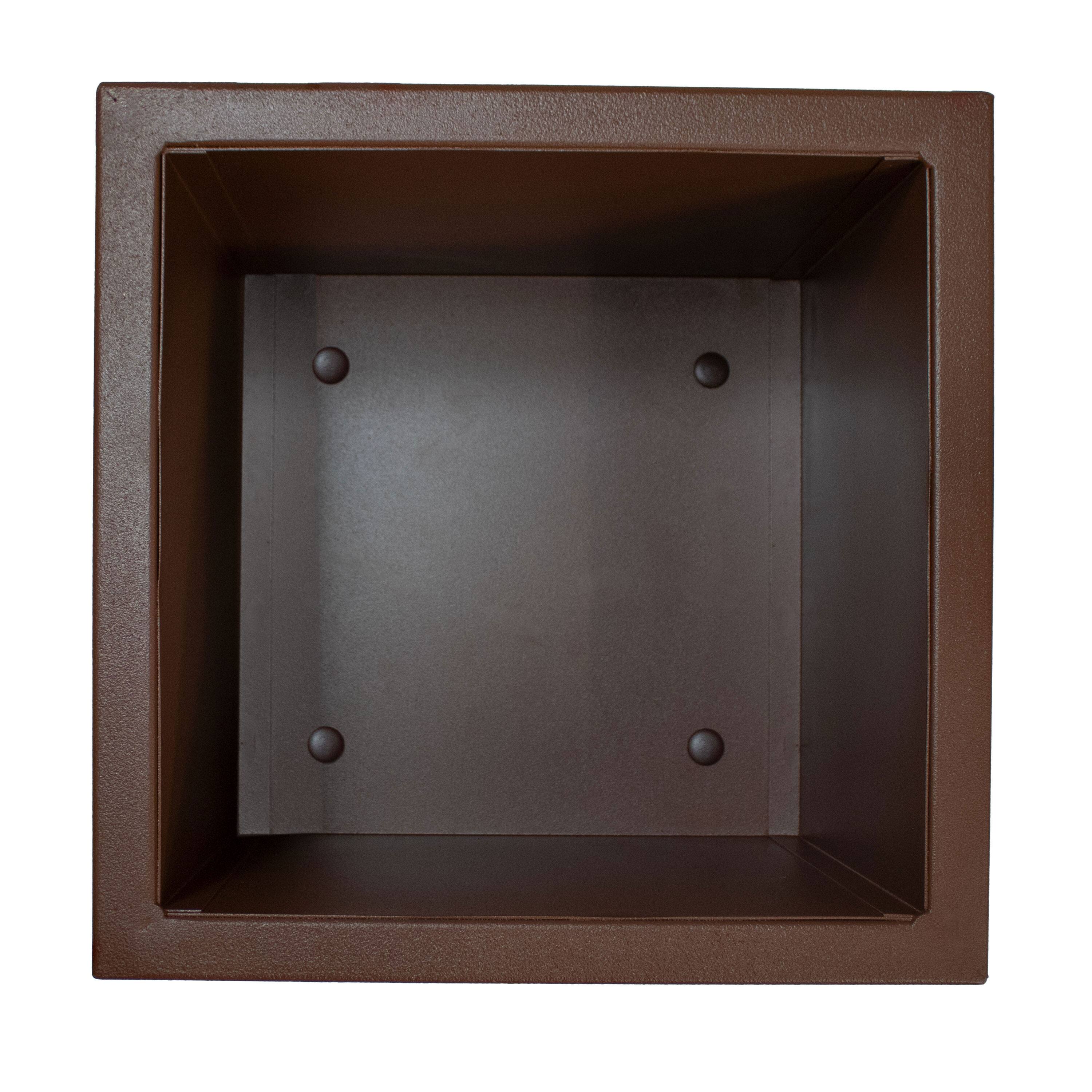 Alt View 7. Sunnydaze - Modern Simplicity 8.25" Square Planters - 19.75" H and 27" H - Brown.