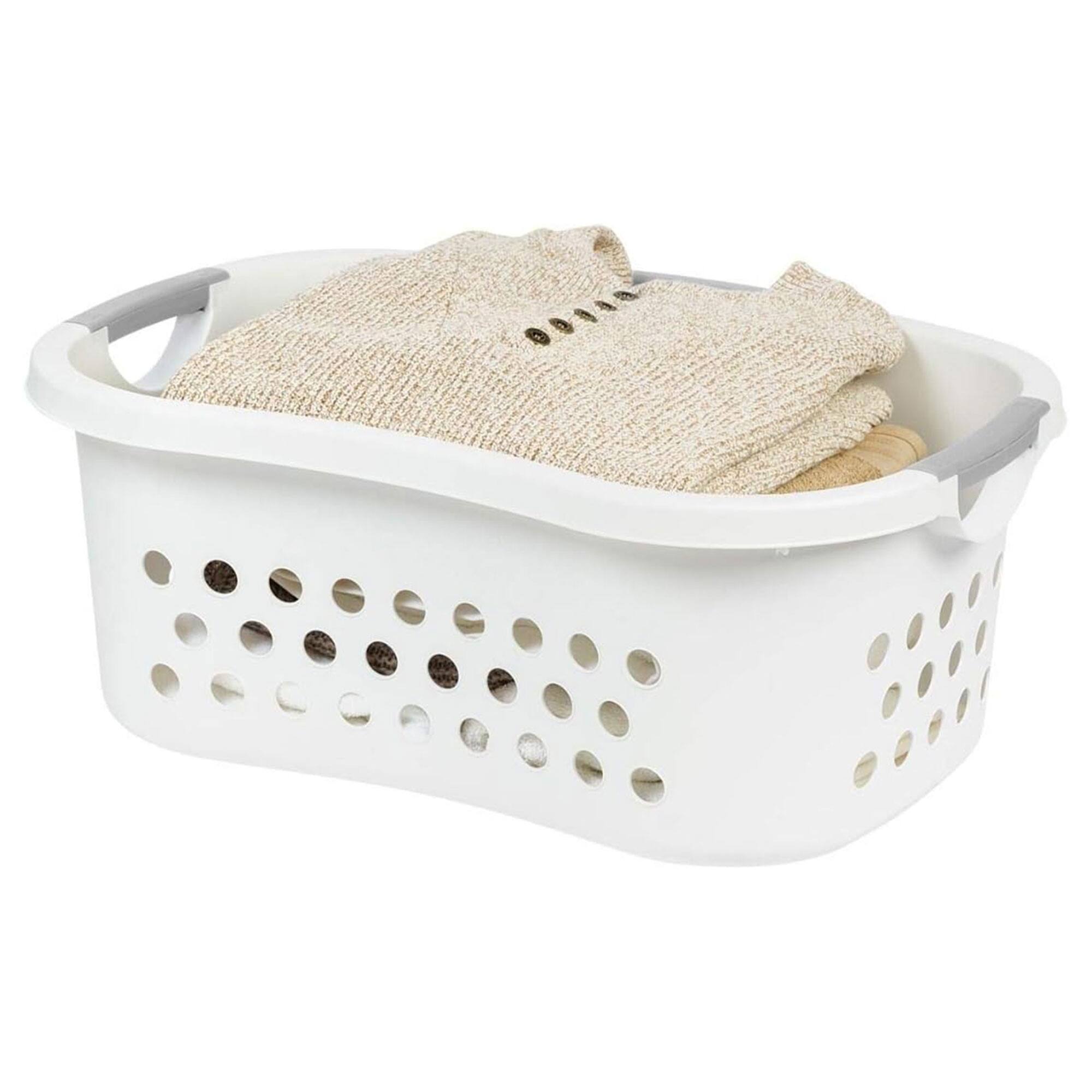 Alt View 3. IRIS USA - IRIS 589132 Comfort Carry White Plastic Lightweight Laundry Basket, Pack of 3 - White.