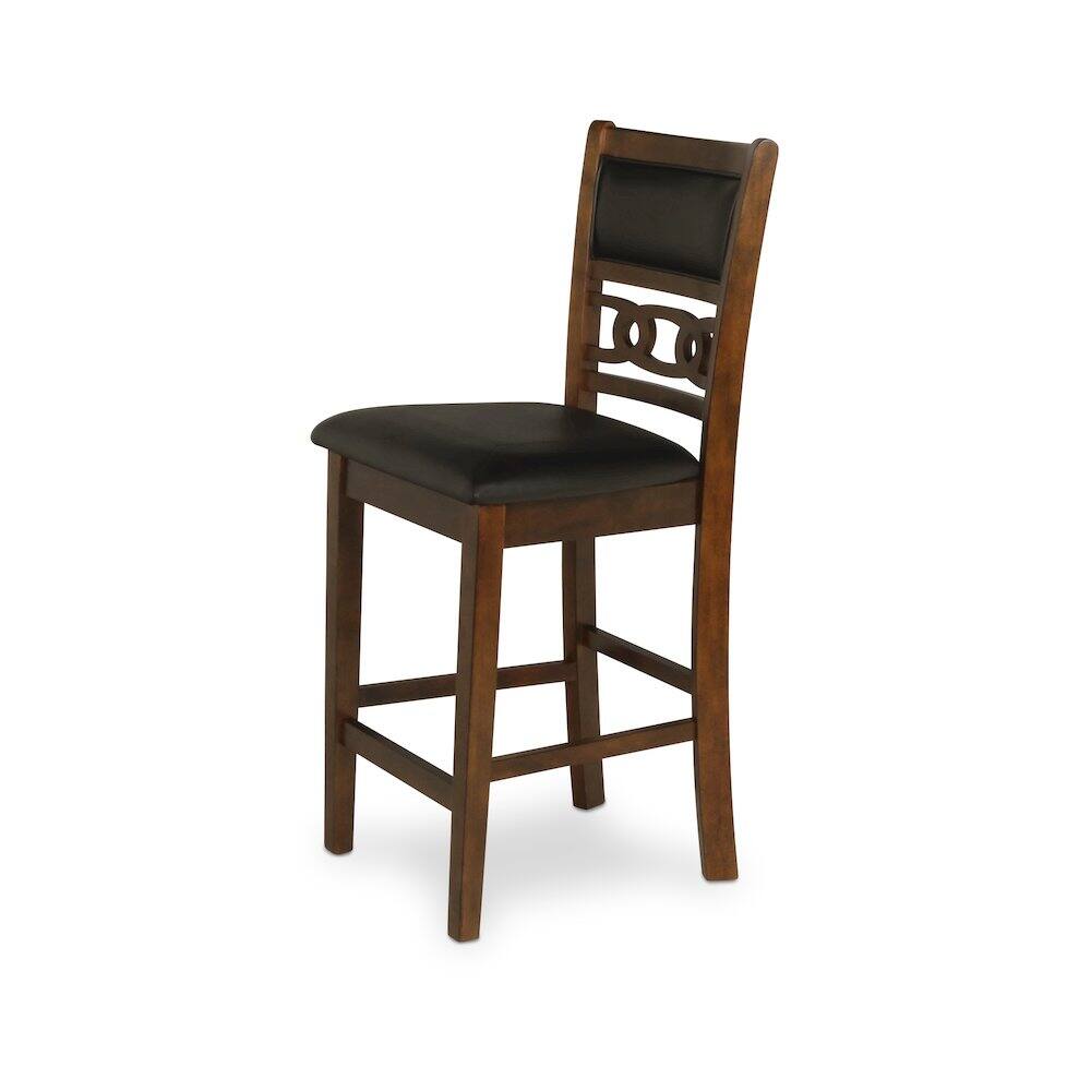 Alt View 3. New Classic Furniture - Gia 3-Piece 42" Wood Counter Drop Leaf Table Set - Brown.
