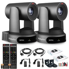 2 x PTZOptics Move 4K PTZ Camera with 30x Zoom (Gray) (PT30X-4K-GY-G3) + 2 x Wall Mount