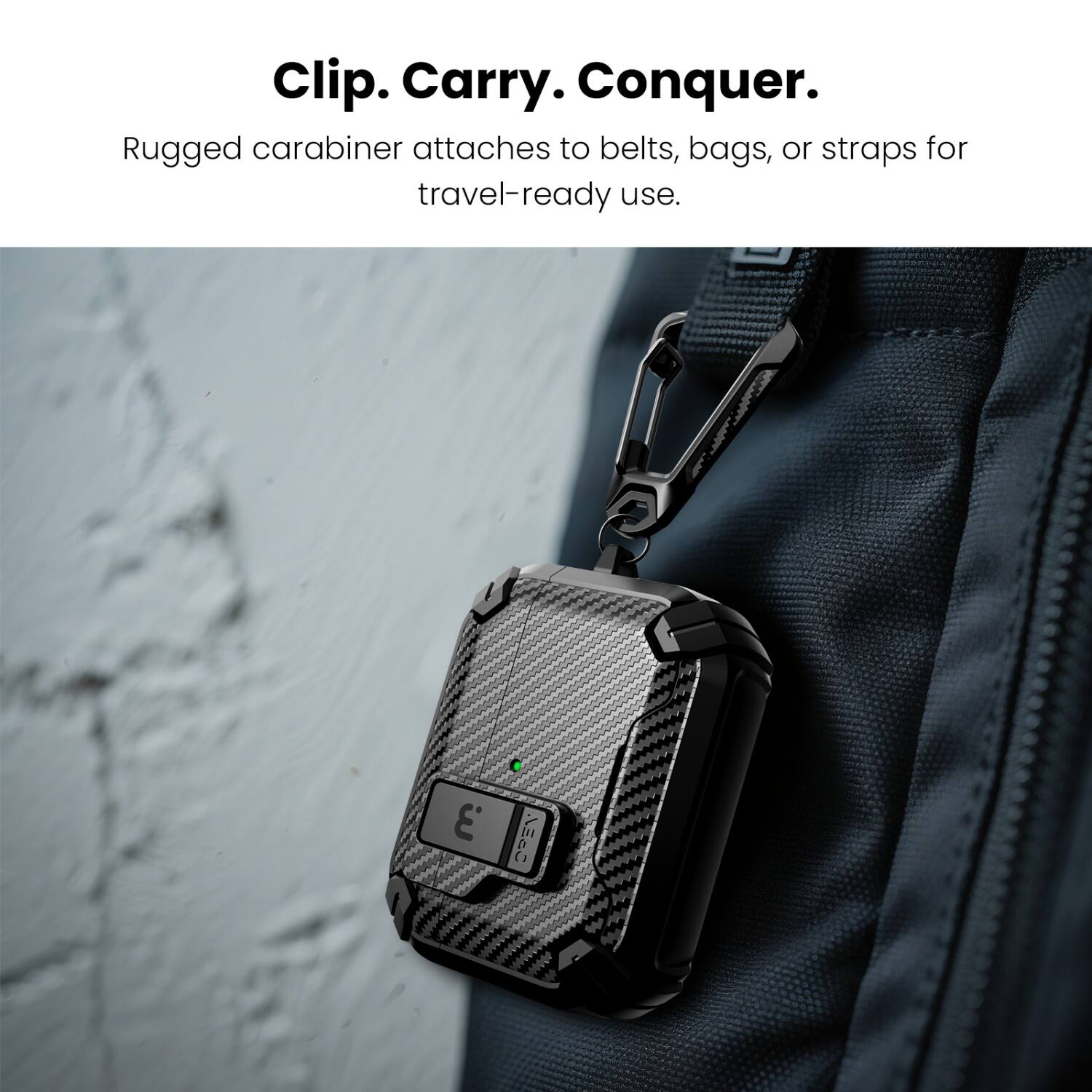Clip. Carry. Conquer.

Rugged carabiner attaches to belts, bags, or straps for travel-ready use.