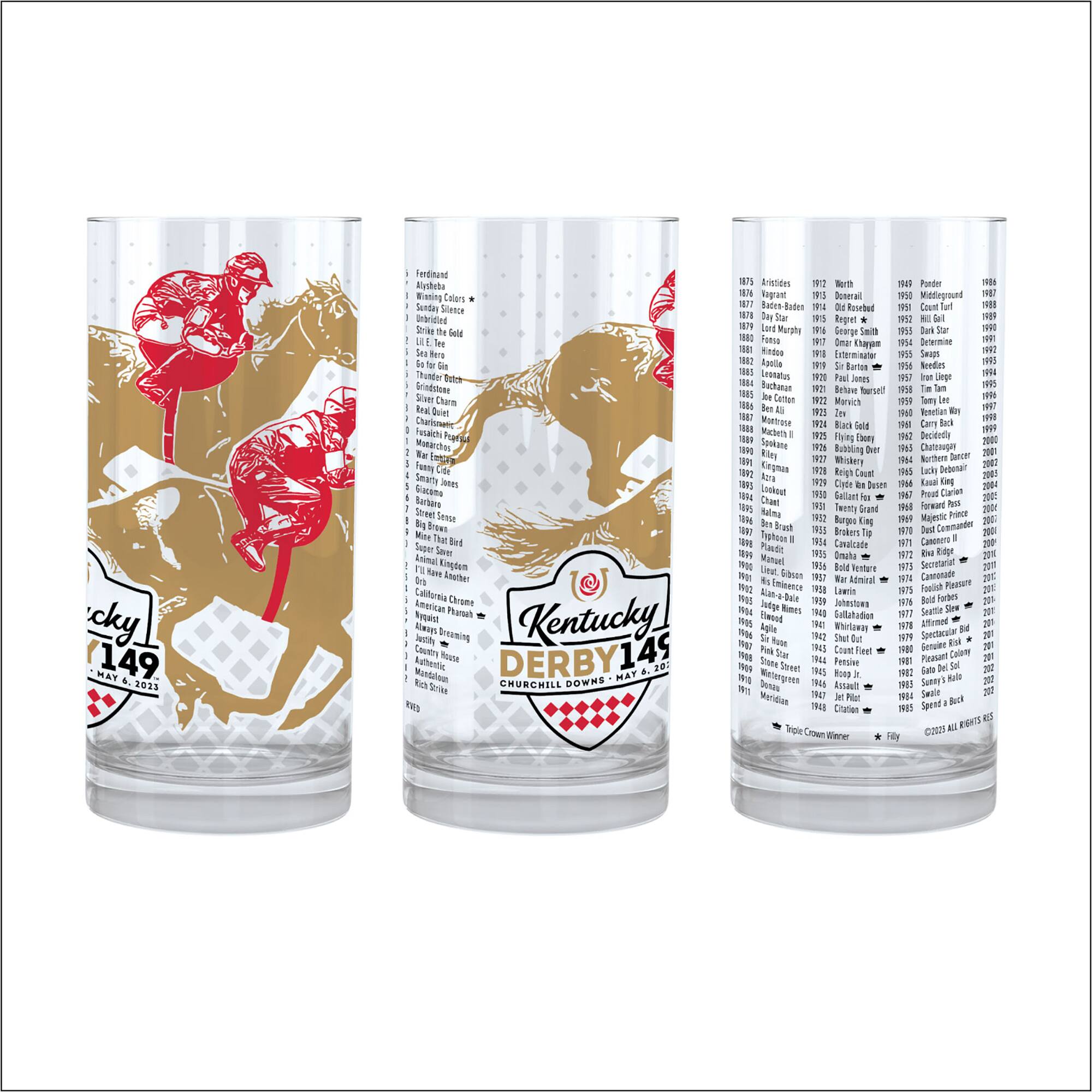 Sure, here is the corrected and grouped text from the image:

---

**Left Cup:**

- Kentucky Derby 149
- May 4, 2013

**Middle Cup:**

- Kentucky Derby 149
- Churchill Downs
- May 4, 2013

**Right Cup:**

- Kentucky Derby 149
- Churchill Downs
- May 4, 2013

**List of Horses:**

- Ferdinand
- Alysheba
- Winning Colors
- Unbridled
- Sea Hero
- Go for Gin
- General Quarters
- Flamingo
- Alydar
- Affirmed
- Alysheba
- Alydar
- Alysheba
- Alydar
- Alydar
- Alydar
- Alydar
- Alydar
- Alydar
- Alydar
- Alydar
- Alydar
- Alydar
- Alydar
- Alydar
- Alydar
- Alydar
- Alydar
- Alydar
- Alydar
- Alydar
- Alydar
- Alydar
- Alydar
- Alydar
- Alydar
- Alydar
- Alydar
- Alydar
- Alydar
- Alydar
- Alydar
- Alydar
- Alydar
- Alydar
- Alydar
- Alydar
- Alydar
- Alydar
- Alydar
- Alydar
- Alydar
- Alydar
- Alydar
- Alydar
- Alydar
- Alydar
- Alydar
- Alydar
- Alydar
- Alydar
- Alydar
- Alydar
- Alydar
- Alydar
- Alydar
- Alydar
- Alydar
- Alydar
- Alydar
- Alydar
- Alydar
- Alydar
- Alydar
- Alydar
- Alydar
- Alydar
- Alydar
- Alydar
- Alydar
- Alydar
- Alydar
- Alydar
- Alydar
- Alydar
- Alydar
- Alydar
- Alydar
- Alydar
- Alydar
- Alydar
- Alydar
- Alydar
- Alydar
- Alydar
- Alydar
- Alydar
- Alydar
- Alydar
- Alydar
- Alydar
-